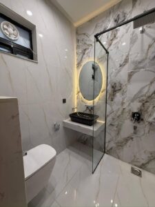 modern bathroom in 5 Marla house Bahria Town Phase 8 Rawalpindi