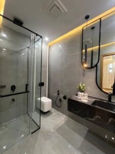 modern bathroom in 10 Marla designer house Bahria Town Phase 8