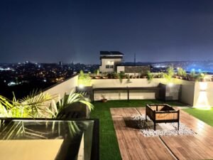 rooftop garden and BBQ area in 10 Marla luxury house Bahria Town Rawalpindi